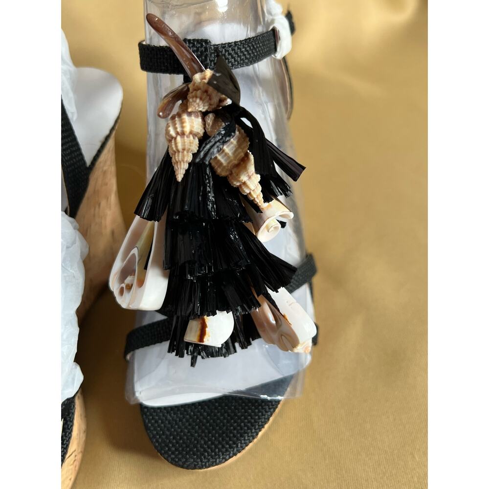 Charles by Charles David La Jolla Shell Wedge Size 9.5 Black NEW - Picture 8 of 14